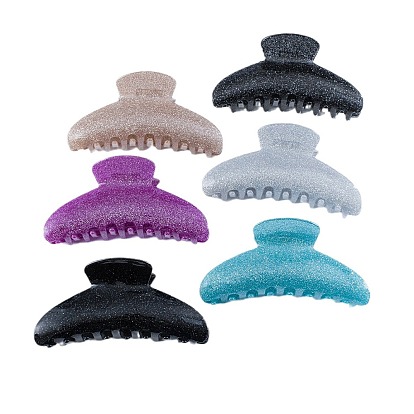 Glitter Acrylic Claw Hair Clips for Women, Moon Large Claw Clip for Thick Hair