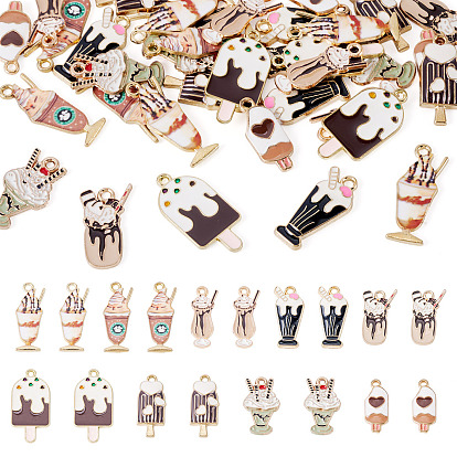 36 шт 9 стили подвески из сплава эмали, бесплатно и никеля бесплатно и свинца, смешанное мороженое