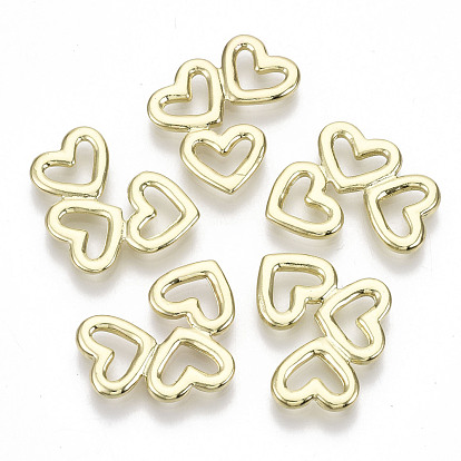 Rack Plating Alloy Filigree Joiners Links, Cadmium Free & Lead Free, Heart