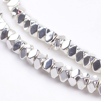 Electroplated Non-magnetic Synthetic Hematite Beads Strands, Grade AAA, Faceted, Square