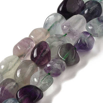 Natural Fluorite Beads Strands, Nuggets, Tumbled Stone