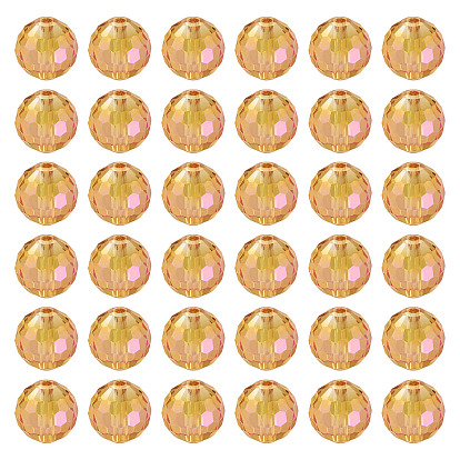 80 шт. стеклянные бусины с радужным покрытием, граненые круглые