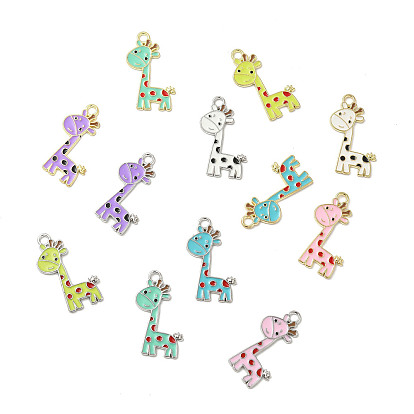 Подвески из эмали и сплава, прелести жирафа