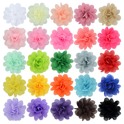 Handgefertigte gewebte Ornament-Accessoires, 3d Blume aus Chiffonstoff