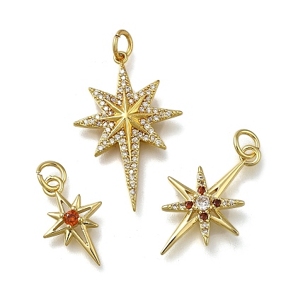 Латунные микропаве прозрачные подвески с фианитом, звезды прелести, долговечный, стойки покрытие, без свинца и без кадмия, с целью перехода в кольце