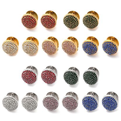 304 женские серьги-кольца со стразами из нержавеющей стали, круглые