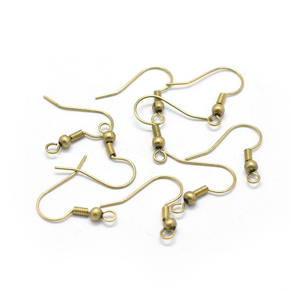 Brass Earrings Hook Findings, with Horizontal Loop