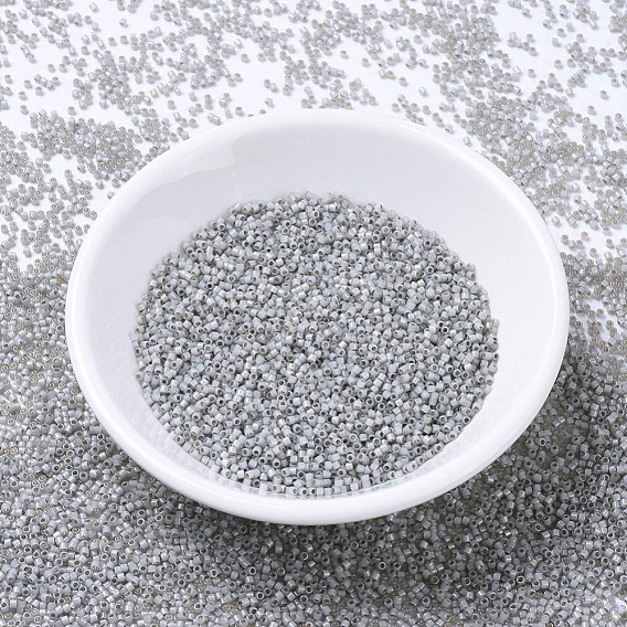 MIYUKI Delica Beads, Cylinder, Japanese Seed Beads, 11/0, Silver Lined Opal