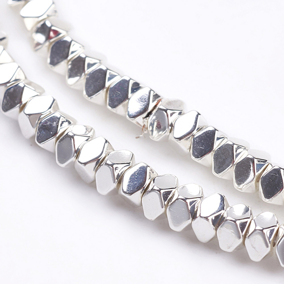 Electroplated Non-magnetic Synthetic Hematite Beads Strands, Grade AAA, Faceted, Square