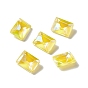 Mocha Fluorescent Style Glass Rhinestone Cabochons, Pointed Back, Faceted, Rectangle