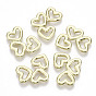Rack Plating Alloy Filigree Joiners Links, Cadmium Free & Lead Free, Heart