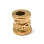 304 Stainless Steel European Beads, Large Hole Beads, Column with Dragon Pattern