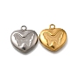 304 подвески из нержавеющей стали, подвеска в виде сердца с бабочкой, анти-тускнение, ионное покрытие (ip)
