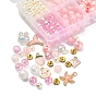 DIY Cute Stretch Bracelet Making Kit, Including Imitation Pearl & Candy Acrylic Beads, Rabbit & Sakura & Strawberry & Whale Tail & Diamond Alloy Enamel Pendants