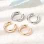 Brass Huggie Hoop Earrings, Round