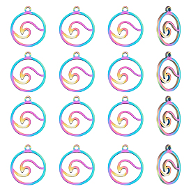 16 шт. 201 подвески из нержавеющей стали, лазерная резка, кольцо с помахал