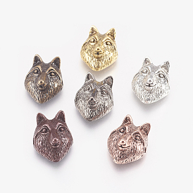 Tibetan Style Alloy Beads, Wolf