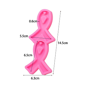 Ribbon Shape DIY Pendant Silicone Molds, for Keychain Making, Resin Casting Molds, For UV Resin, Epoxy Resin Jewelry Making