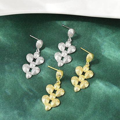 Латунные серьги-гвоздики в форме каплевидных подвесок, долговечный, без кадмия и без свинца, стойки покрытие