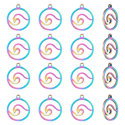 16 шт. 201 подвески из нержавеющей стали, лазерная резка, кольцо с помахал
