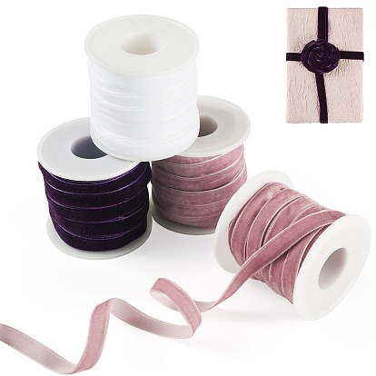 40 ярдов 4 цветов односторонняя бархатная лента, 4 шт. пластиковые пустые катушки