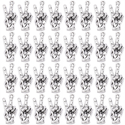 40 шт. Подвески из сплава в тибетском стиле, амулеты со знаком победы