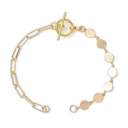 Изготовление браслета из цепочек из латунных дисков и цепочек из скрепок., Сплав с Переключить застежками