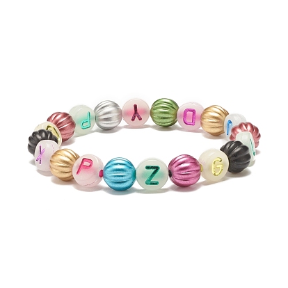 Leuchtendes Acryl-Buchstaben-Stretch-Armband für Frauen