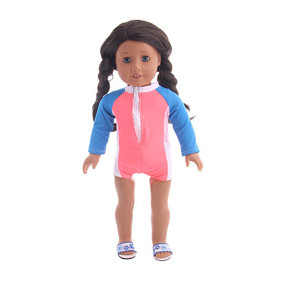Sporty Style Cloth Doll Swimsuit, Summer Doll Clothes Outfits, Fit for 18 inch American Girl Dolls