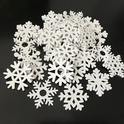 Unfinished Wood Pendant Decorations, for Christmas Ornaments, Snowflake Cutouts