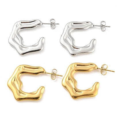 304 серьги-гвоздики из нержавеющей стали с поворотным кольцом, серьги-кольца