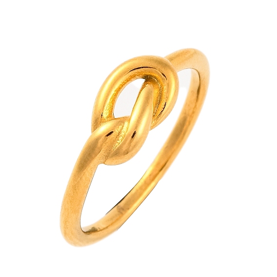 Ионное покрытие (IP) 304 женские кольца на палец с узлом из нержавеющей стали