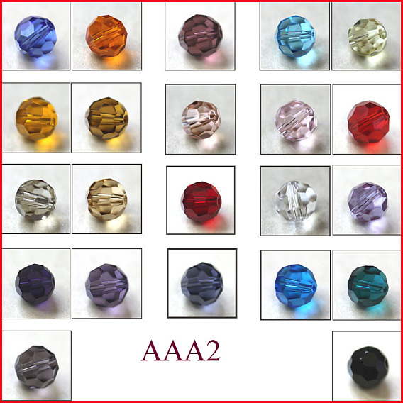 Имитация Австрийские кристаллические шарики, класс AAA, граненый (32 граней), круглые