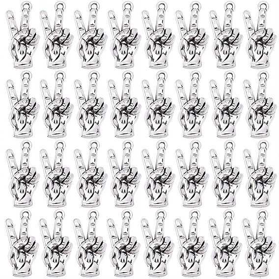 40 шт. Подвески из сплава в тибетском стиле, амулеты со знаком победы