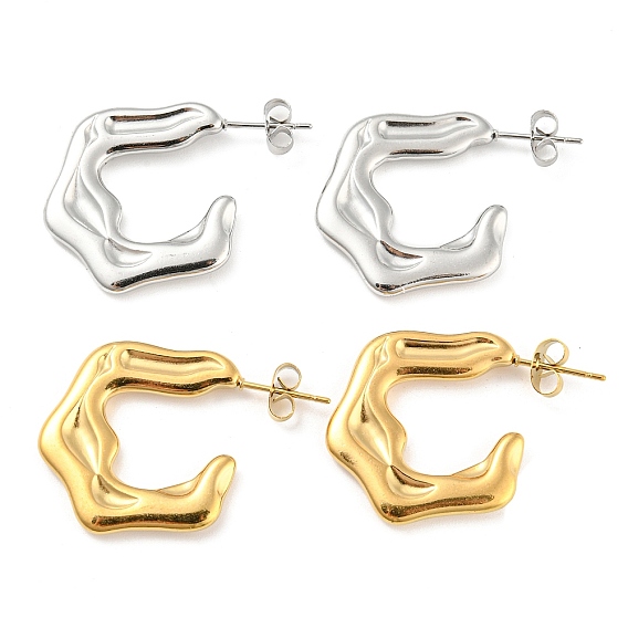 304 серьги-гвоздики из нержавеющей стали с поворотным кольцом, серьги-кольца