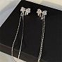 Brass Micro Pave Cubic Zirconia Cuff Earring, Bowknot