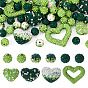 58шт. наборы бусин из полимерной глины ручной работы со стразами, сердце и круглый
