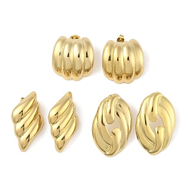 Ion Plating(IP) 304 Stainless Steel Stud Earrings for Women, Real 18K Gold Plated