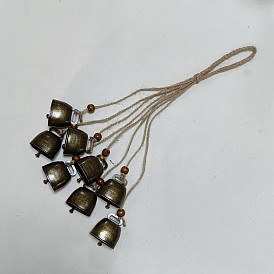 Jute Crod Hanging Ornaments, with Iron Bell Pendants