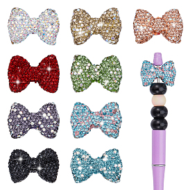 9шт 9 цвета горный хрусталь глина паве бусины, бантом