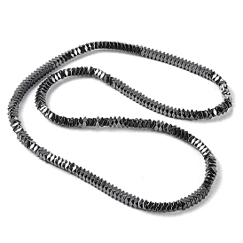 Faceted Square Synthetic Non-magnetic Hematite Beaded Necklaces, with Alloy Screw Clasps