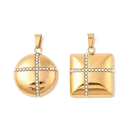 304 подвески из нержавеющей стали, с абс пластмассовой имитационной жемчужиной, золотые, ионное покрытие (ip)