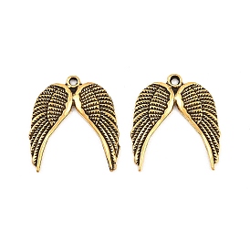 Сплавочные подвески тибетского стиля, крылатые прелести, без кадмия, без никеля и без свинца