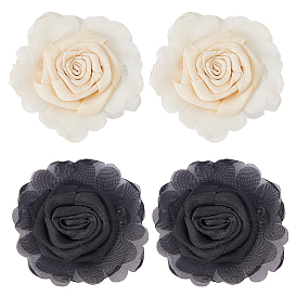 4 шт. 2 цветные шифоновые и железные подвески для обуви, цветок, платина