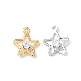 Латунные микро проложить кубического циркония подвески, звезды прелести, без никеля 