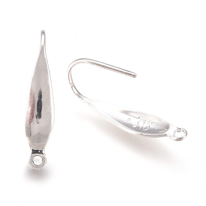 316 Surgical Stainless Steel Earring Hooks, Ear Wire, with Vertical Loop