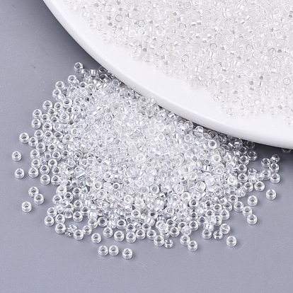 Glass Seed Beads, Fit for Machine Eembroidery, Transparent Colours Rainbow, Round