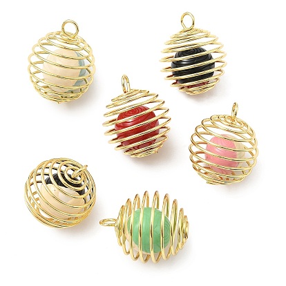 Латунь эмаль подвески, круглые, без кадмия и без свинца, долговечный, стойки покрытие, реальный 18 k позолоченный