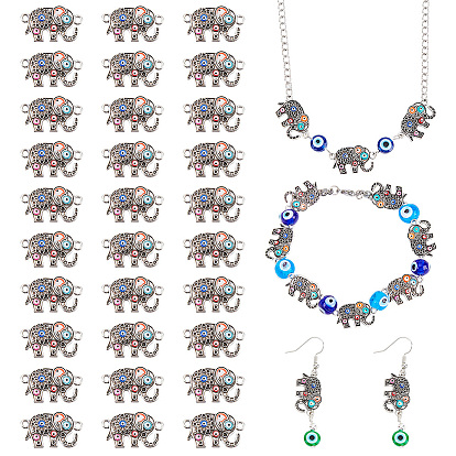 Подвески из сплава эмали, слон со сглазом, античное серебро