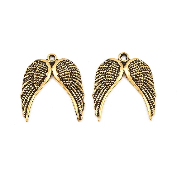 Сплавочные подвески тибетского стиля, крылатые прелести, без кадмия, без никеля и без свинца